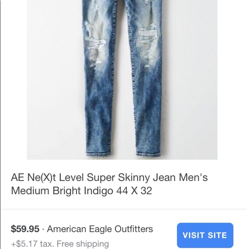 Men’s Blue Ripped skinny jeans